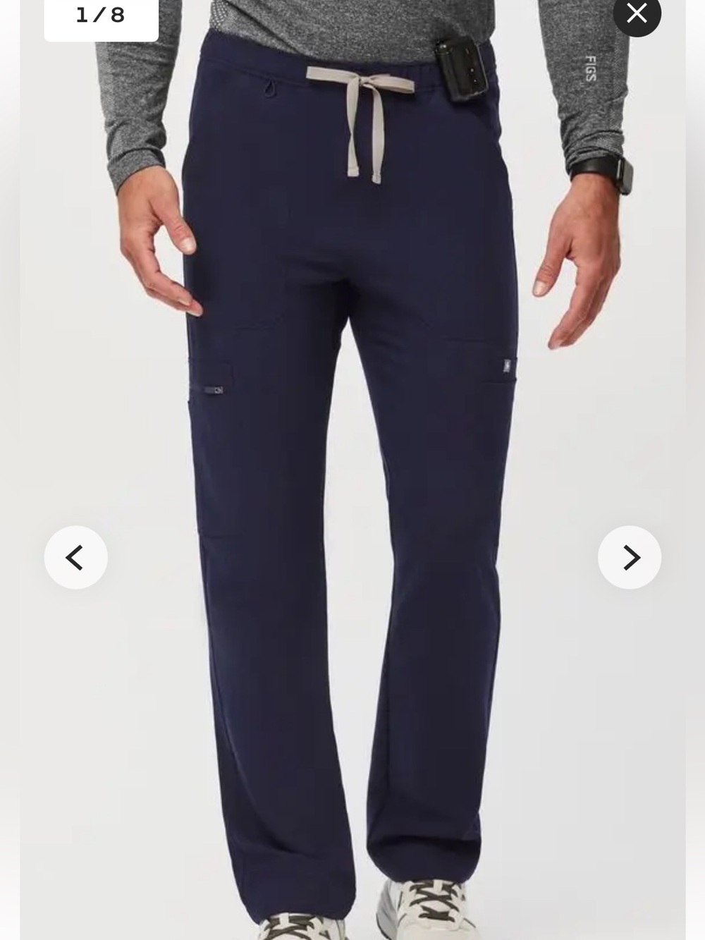 FIGS Cairo Cargo Scrub Pants Mens M Navy Blue Technical Collection Stretch